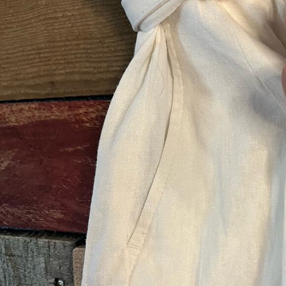 Calvin Klein White Tie Waist Linen Shorts Size Medium - Picture 4 of 9